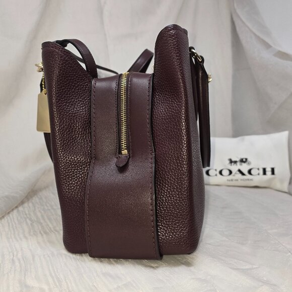 COACH BROOKLYN CARRYALL 34 in Oxblood - Picture 2 of 8